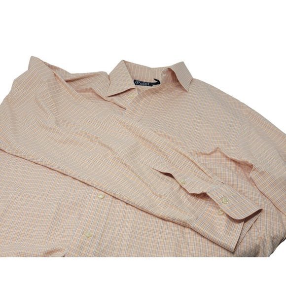 Men's Polo Ralph Lauren Plaid Button-Down Dress Long Sleeve Shirt Size: 17 34/35 - Picture 3 of 5
